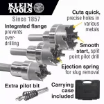 Klein Tools 4-Piece Carbide-Tipped Hole Cutter Set with Heavy Duty Carrying Case thumbnail 2