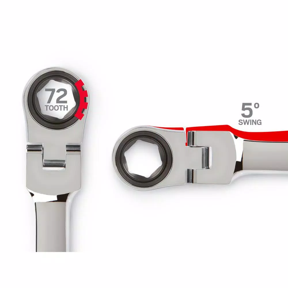 TEKTON 4-Piece Extra Long Flex-Head Ratcheting Box End Wrench Set, SAE