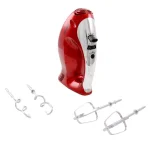 Better Chef 5-Speed Red Hand Mixer with Stainless Steel Beaters and Dough Hooks thumbnail 4