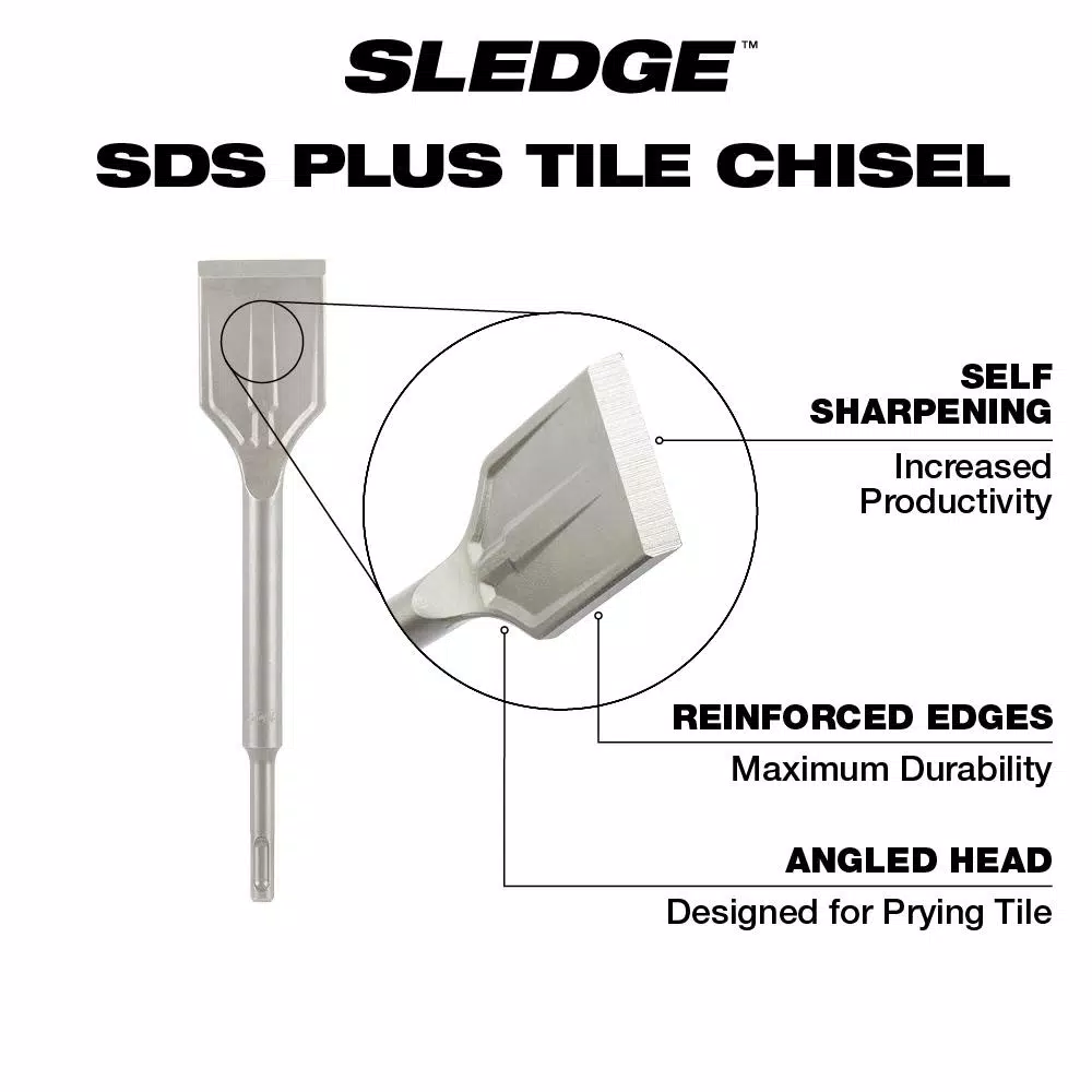 Milwaukee 1-7/8 in. SDS-Plus SLEDGE Steel Tile Chisel