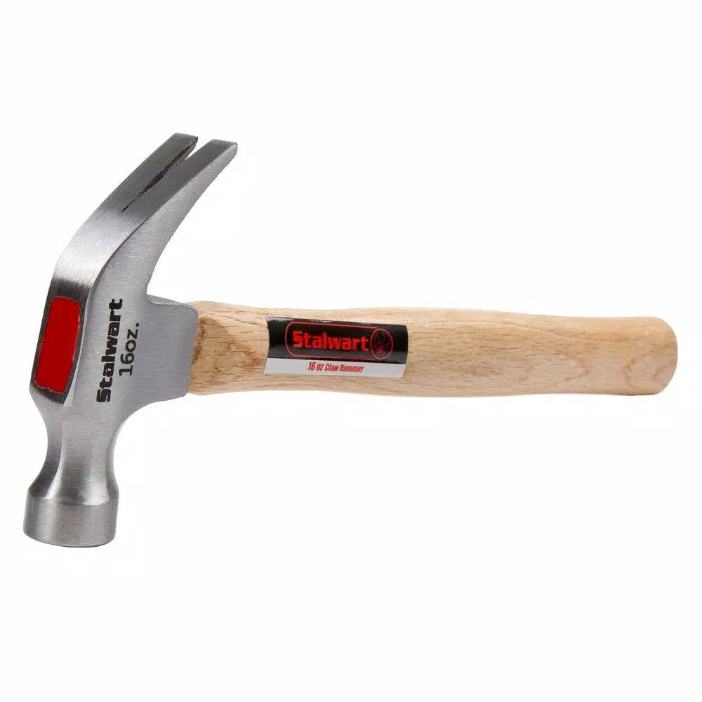 Stalwart 16 oz. Curved Claw Hammer with 10 in. Natural Hardwood Handle