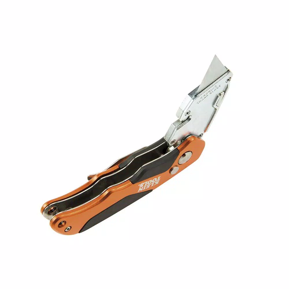 Klein Tools Folding Utility Knife with Rubber Grip and Belt Clip