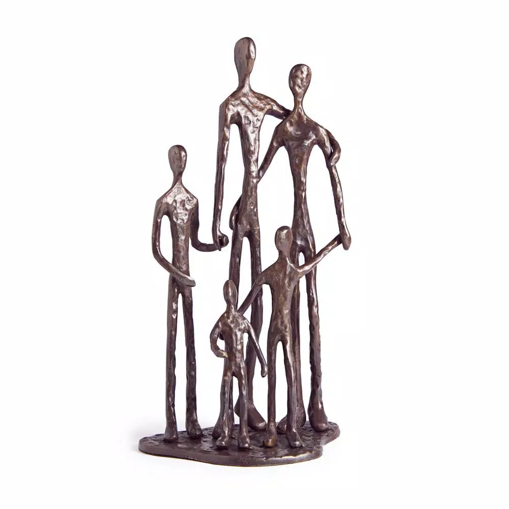 Danya B Family of Five Bronze Sculpture - Handcrafted Sand Cast Metal Statuary