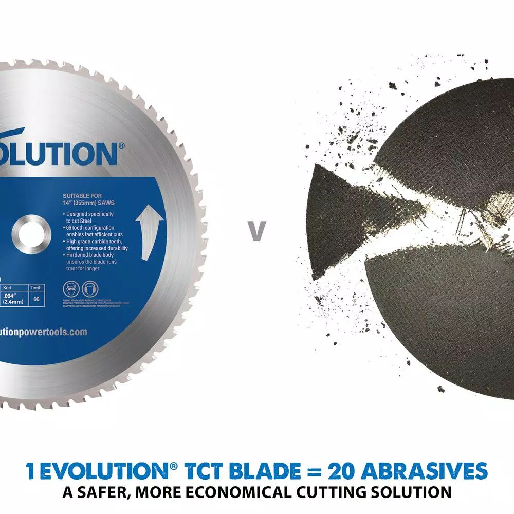 Evolution Power Tools Evolution 14 in. 66-Teeth Carbide Metal Cutting Saw Blade for Mild Steel