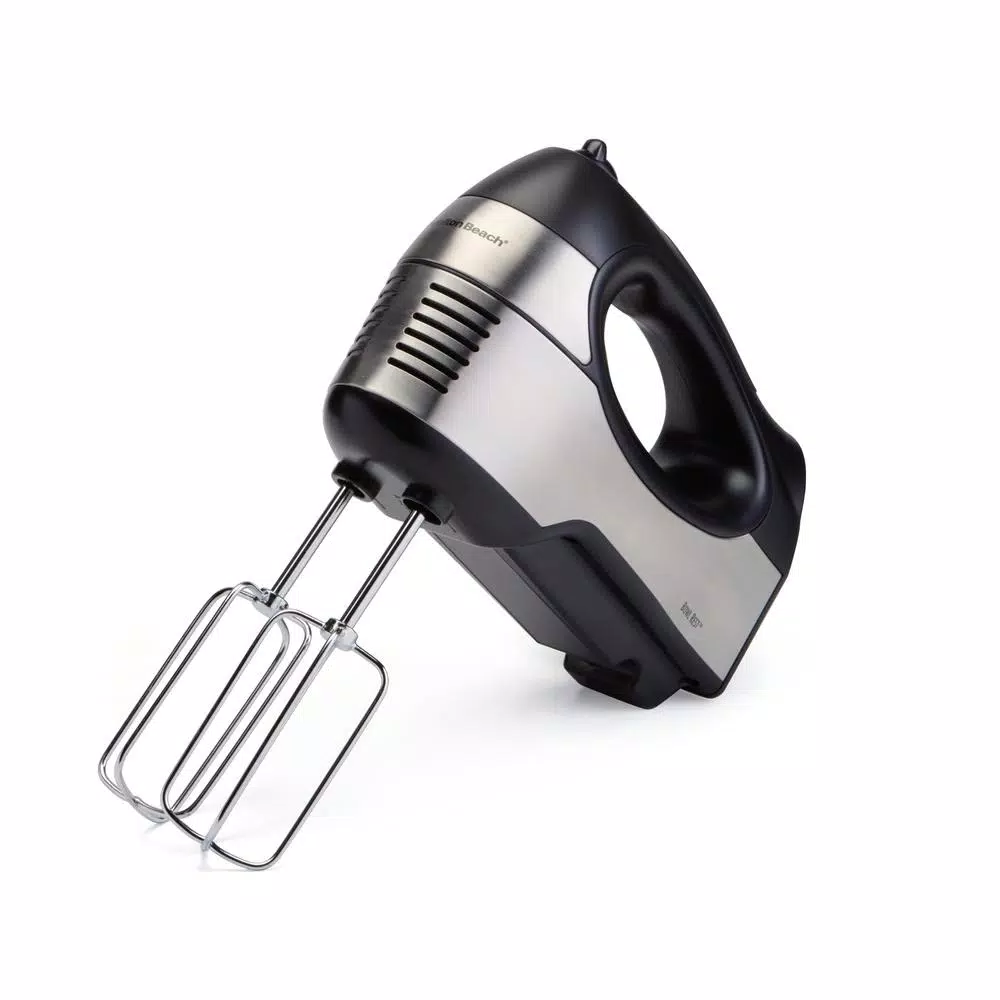 Hamilton Beach 6-Speed Hand Mixer with QuickBurst, Black Stainless Steel