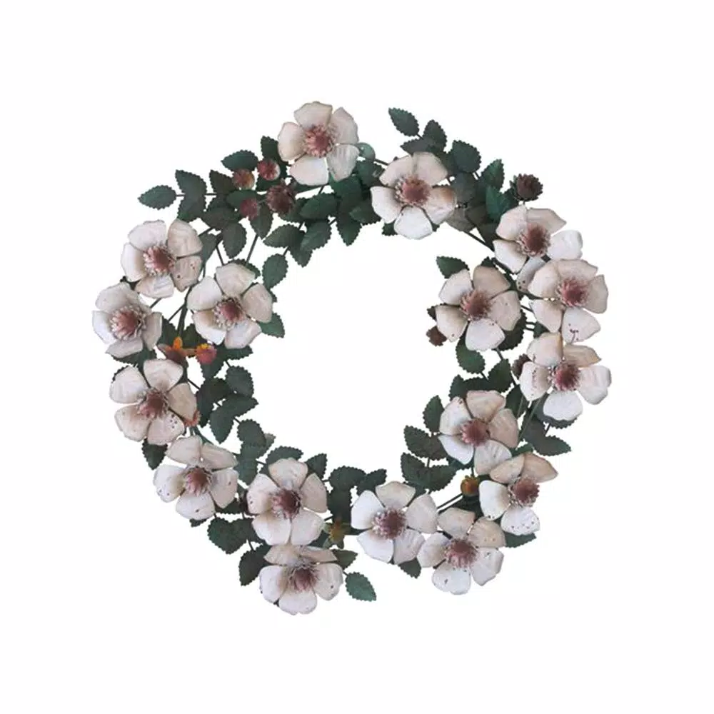 3R Studios Bungalow Lane 19 in. Hand Painted Tole Metal Flower Wreath, Multi-Colored