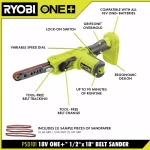 RYOBI 18V ONE+ Cordless 1/2 in. x 18 in. Belt Sander (Tool Only) thumbnail 2