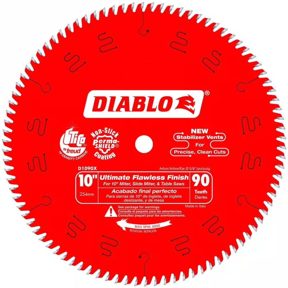 Diablo 10 in. x 90-Teeth Ultimate Polished Finish Carbide Saw Blade