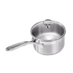 Chantal Induction 21 Steel 2 Qt. Stainless Steel Saucepan with Glass Lid, Brushed Finish thumbnail 1