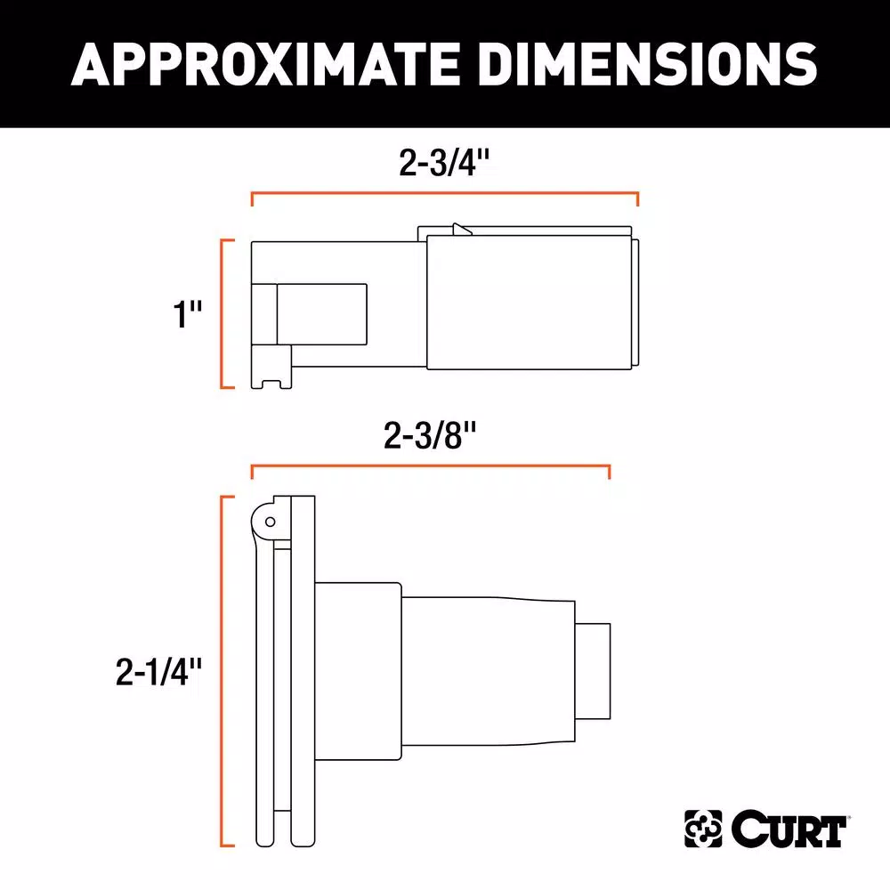 CURT 6-Way Round Trailer Connector Plug & Socket Kit
