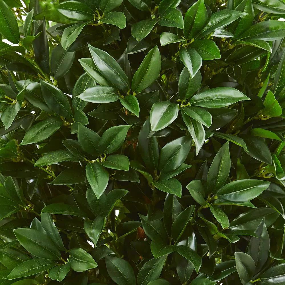 Nearly Natural 57-In. Artificial Bay Leaf Cone Topiary Tree with Slate Planter, Indoor/Outdoor