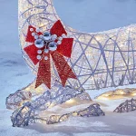 Home Accents Holiday 3.5 ft Polar Wishes White LED Lying Deer Yard Decoration thumbnail 7