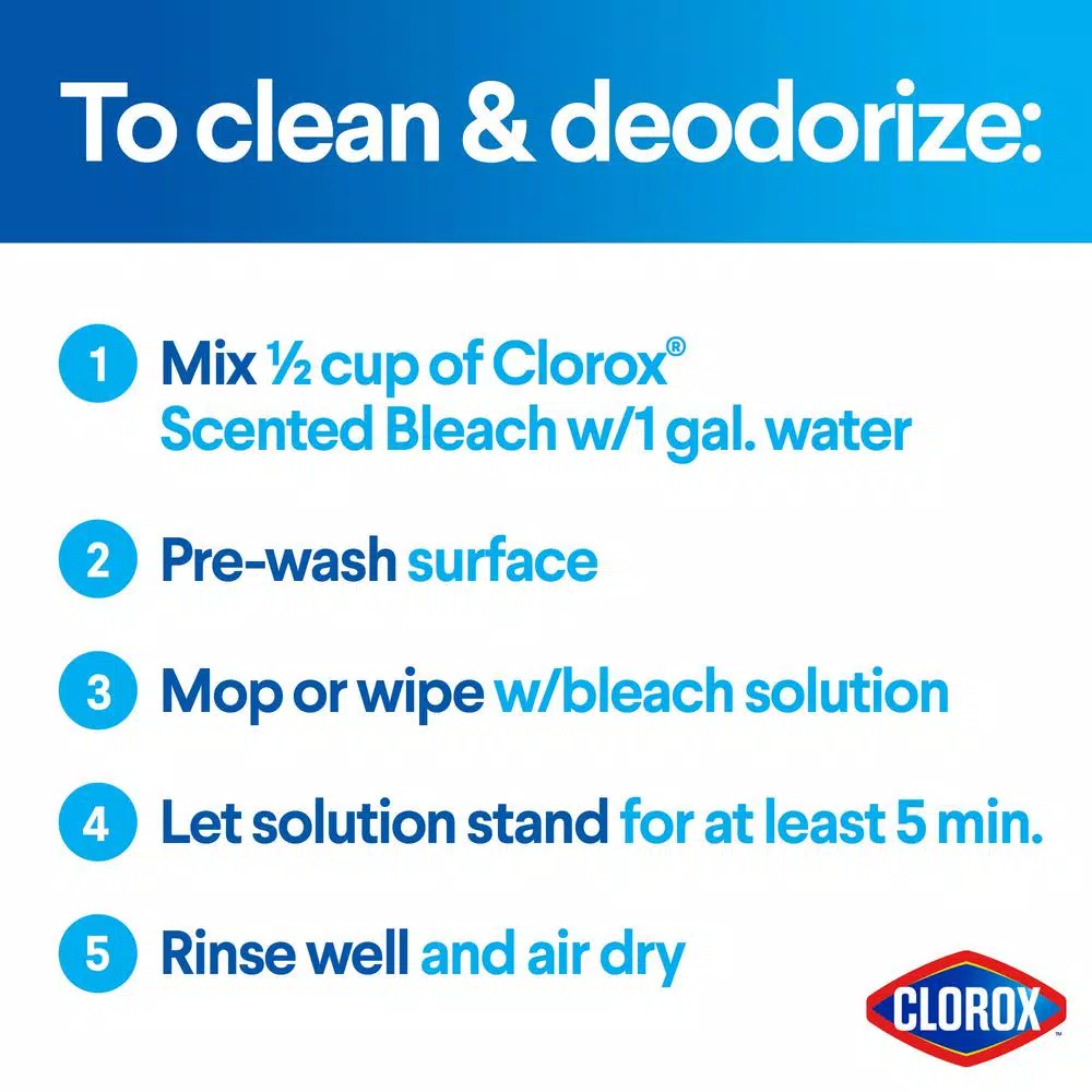 Clorox Splash-Less Bleach Liquid, Fresh Meadow Scent, 116 oz