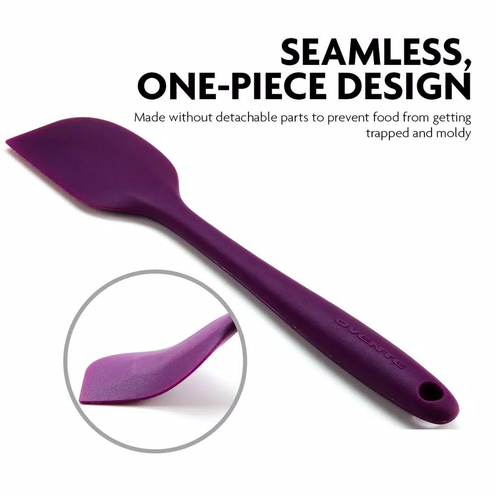Ovente Premium Silicone Spatula with Stainless Steel Core, Heat-Resistant 500°F, Purple