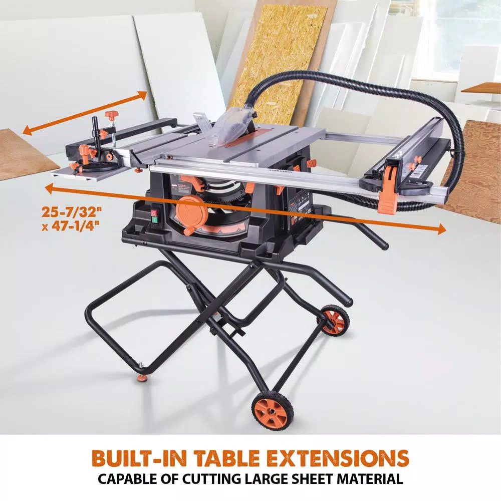 Evolution Power Tools RAGE5-S 15 Amp 10 in. Multi-Material Table Saw with Folding Stand