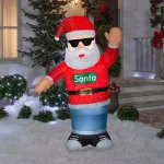 Gemmy 6 ft. Animated Inflatable Dancing Santa with Headphones and Shades - Airblown Holiday Decor thumbnail 3