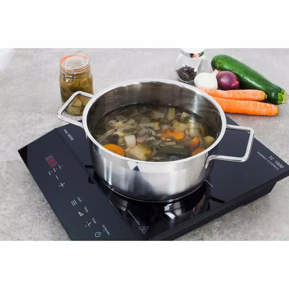 CASO Design TC 1800 Single Induction Burner 1800W Black Hot Plate with SmartControl