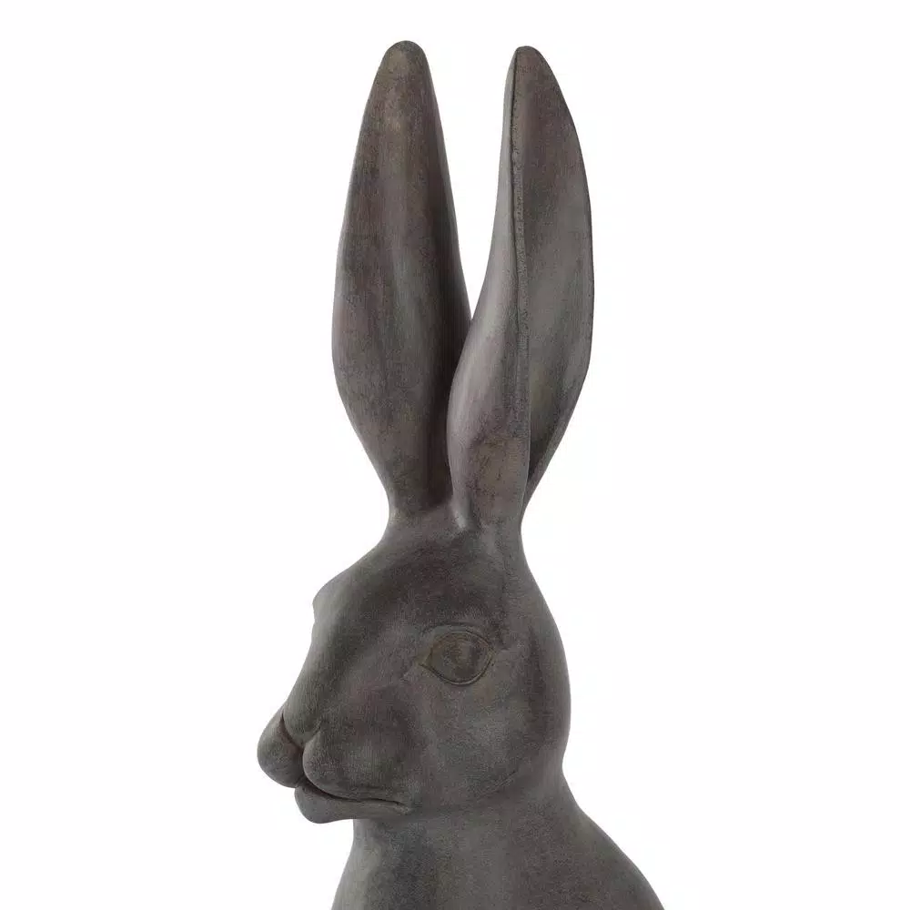 3R Studios 21 in. Grey Bunny Ceramic Message Board Statue - Farmhouse Decorative Sculpture
