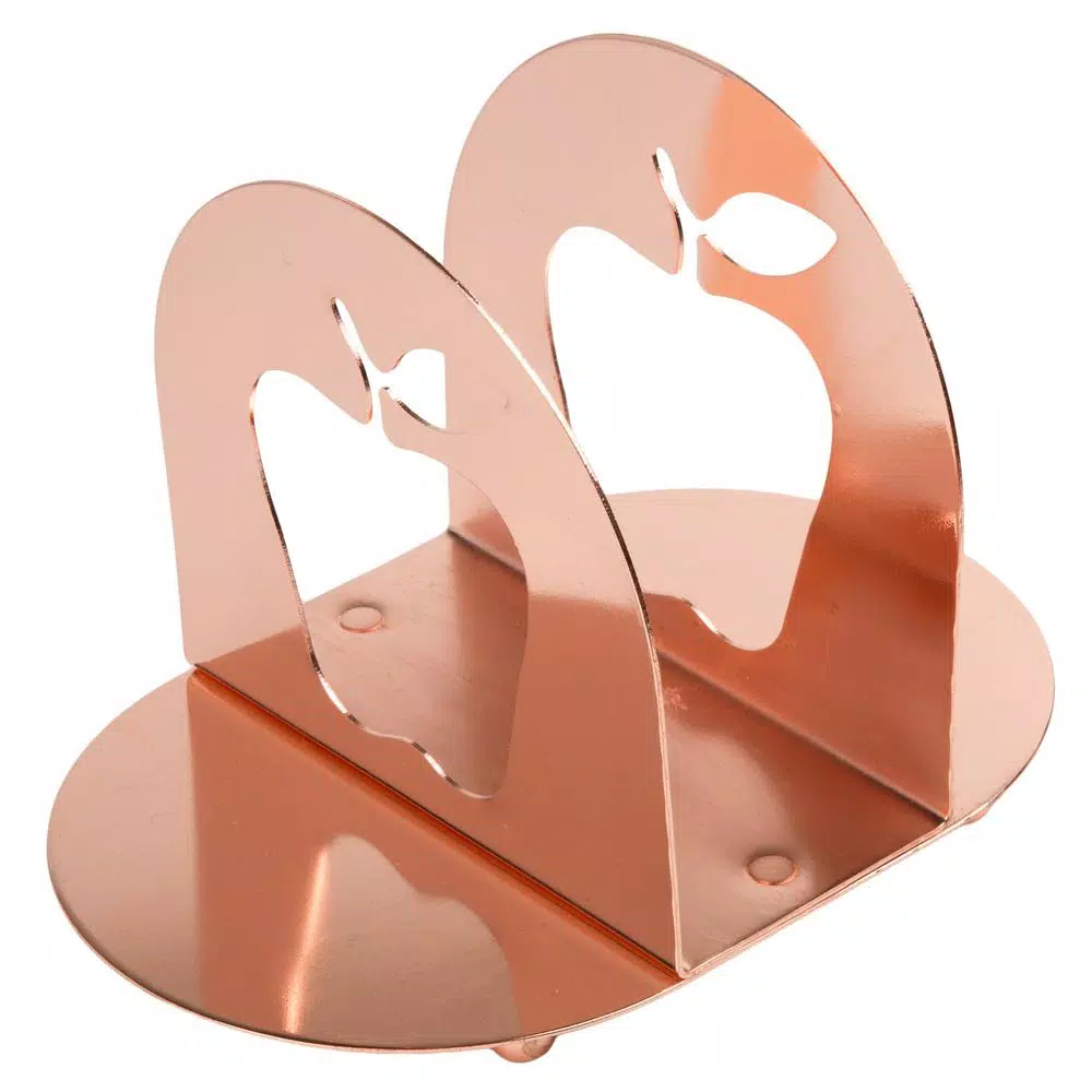 Creative Home Copper Plated Metal Napkin Holder with Apple Laser Cut Design
