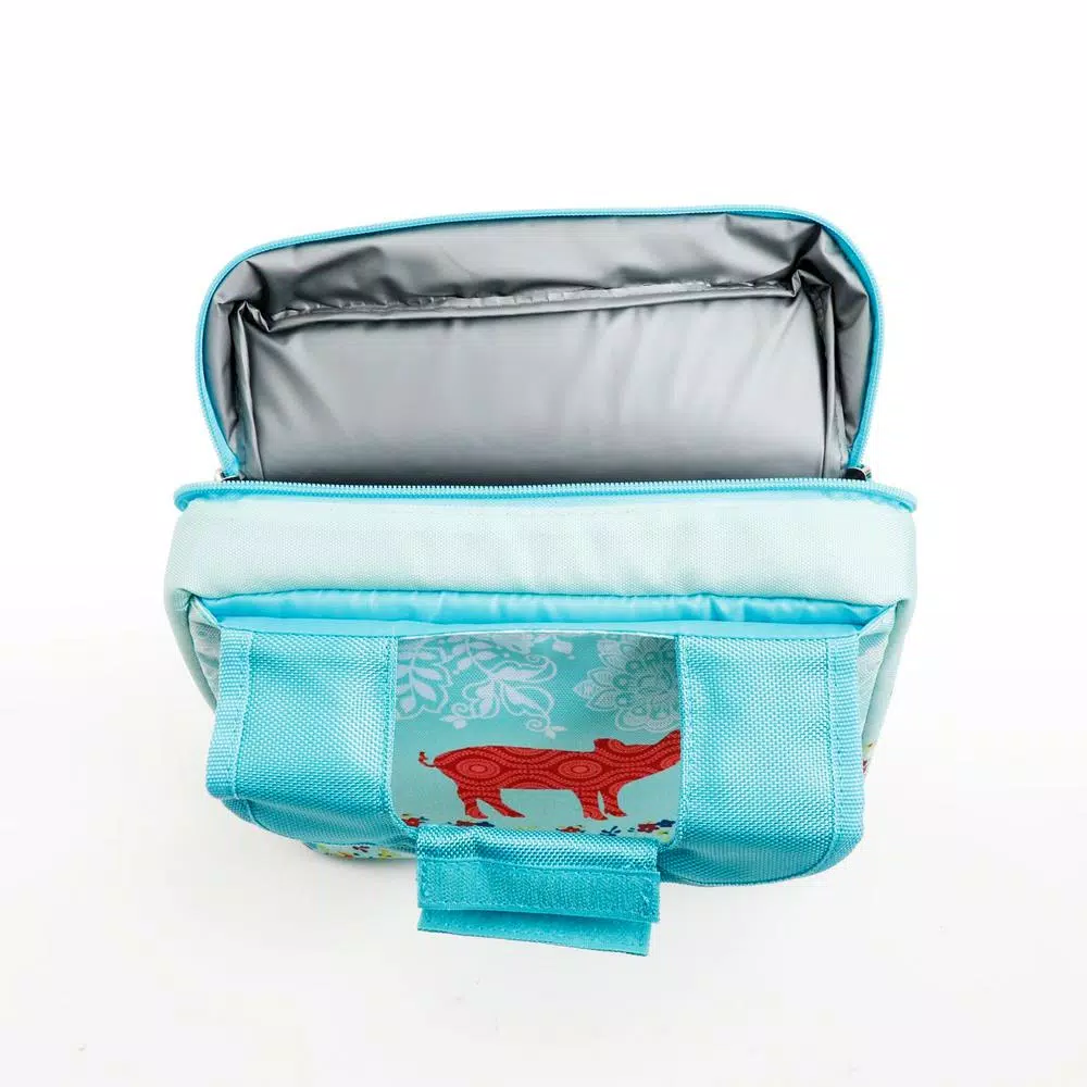 Urban Market Life on the Farm Pig Design 10.25 in. Polyester Lunch Bag