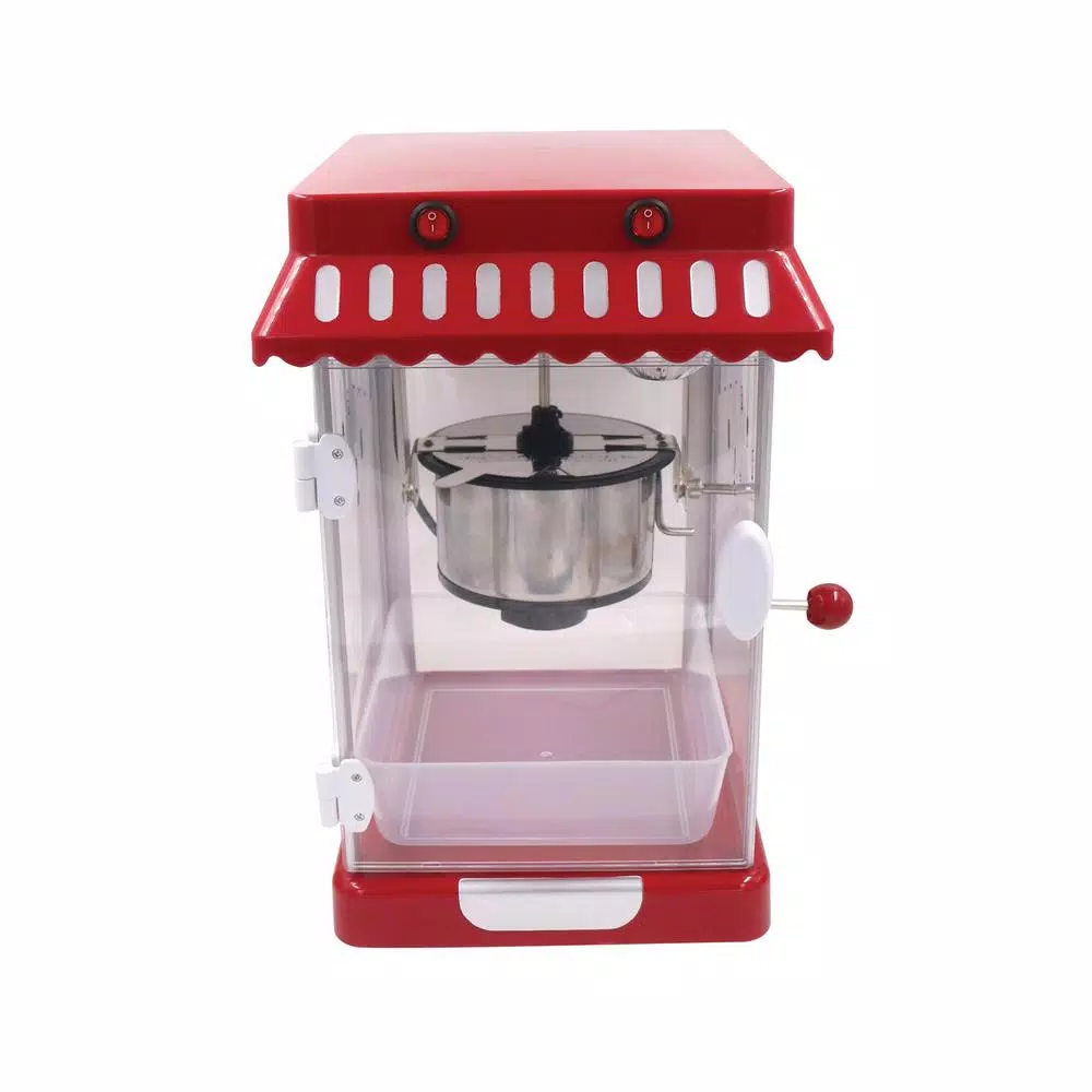 Frigidaire Retro Theater-Style Countertop Popcorn Maker, 2.5 oz. Stainless Steel Kettle, Red