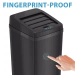 iTouchless 14 Gal. Stainless Steel Touchless Motion Sensing Trash Can with Space-Saving Sliding Lid - Black thumbnail 5