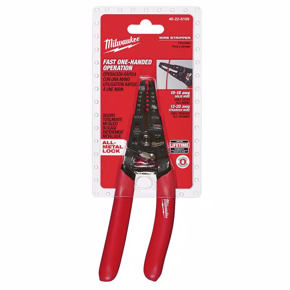 Milwaukee 48-22-6109 7 in. Wire Strippers with Swing-Lock Design