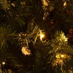 Costway 8 ft. Pre-Lit Artificial Christmas Tree with 600 Warm White LED Lights and 81 Pine Cones thumbnail 7