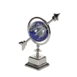 LITTON LANE Modern Reflections 14 in. Blue and Silver Decorative Aluminum and PVC Globe thumbnail 2