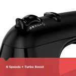 BLACK+DECKER 6-Speed Black Handheld Mixer with 250W Motor, 5 Attachments and Storage Case thumbnail 4