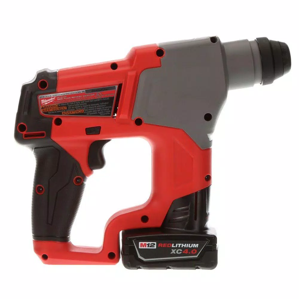 Milwaukee M12 FUEL 12V SDS-Plus Brushless Cordless Rotary Hammer Kit with (2) 4.0 Ah Batteries & Case