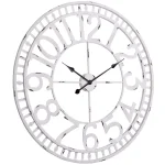 Utopia Alley Manhattan Industrial 32" Oversized Wall Clock, White Distressed Metal, Analog Quartz Movement thumbnail 7