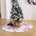 Country Living Angelina 48 in. Reversible Quilted Tree Skirt, Red and White Patchwork Star thumbnail 6