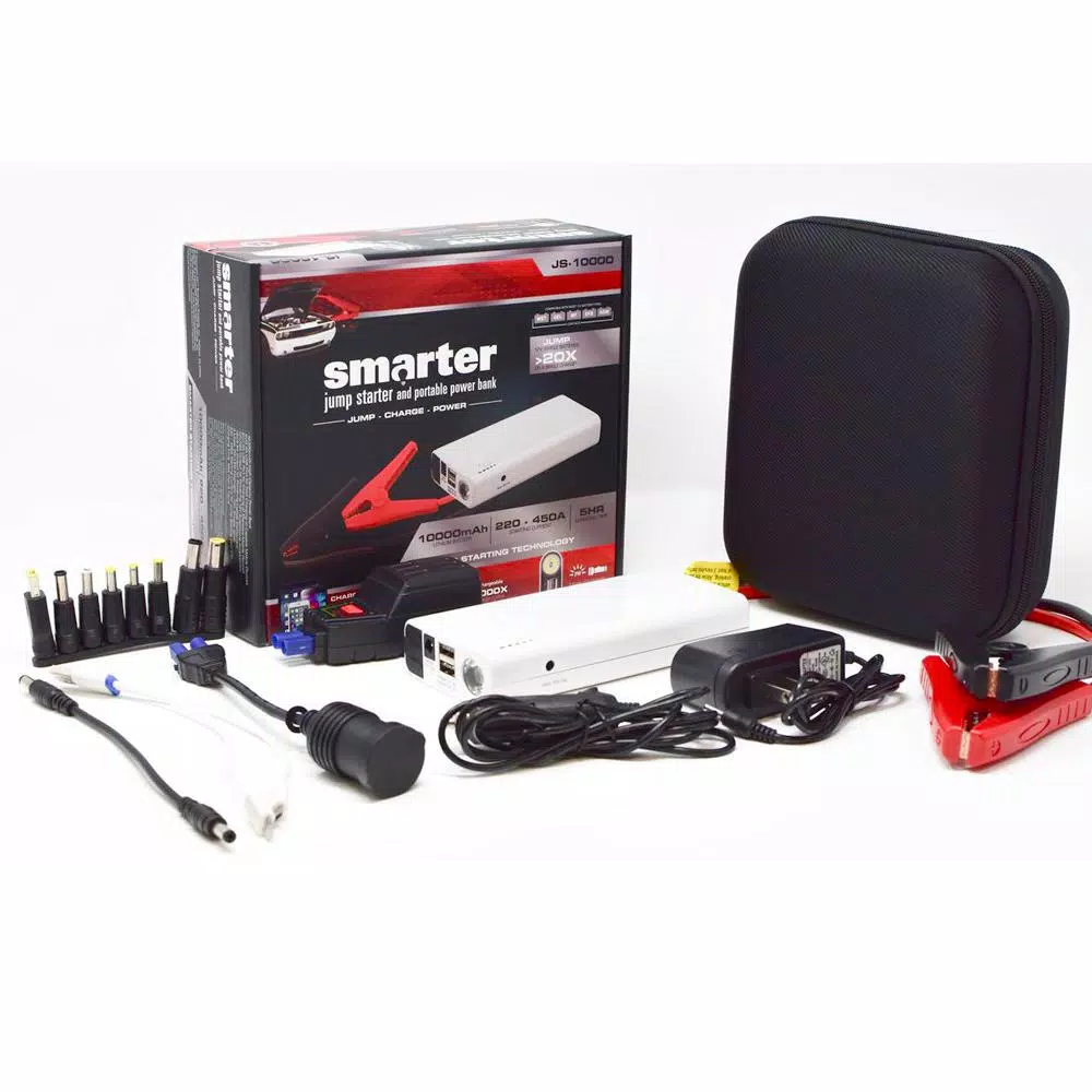 Smartech Products Smartech JS-10000 10000mAh Lithium Vehicle Jump Starter and Portable Power Bank with Carrying Case