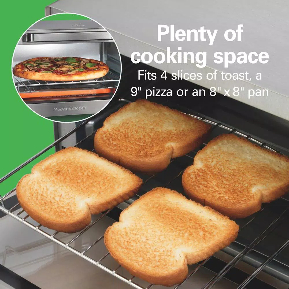 Hamilton Beach Sure-Crisp 4-Slice Air Fryer Toaster Oven, Stainless Steel