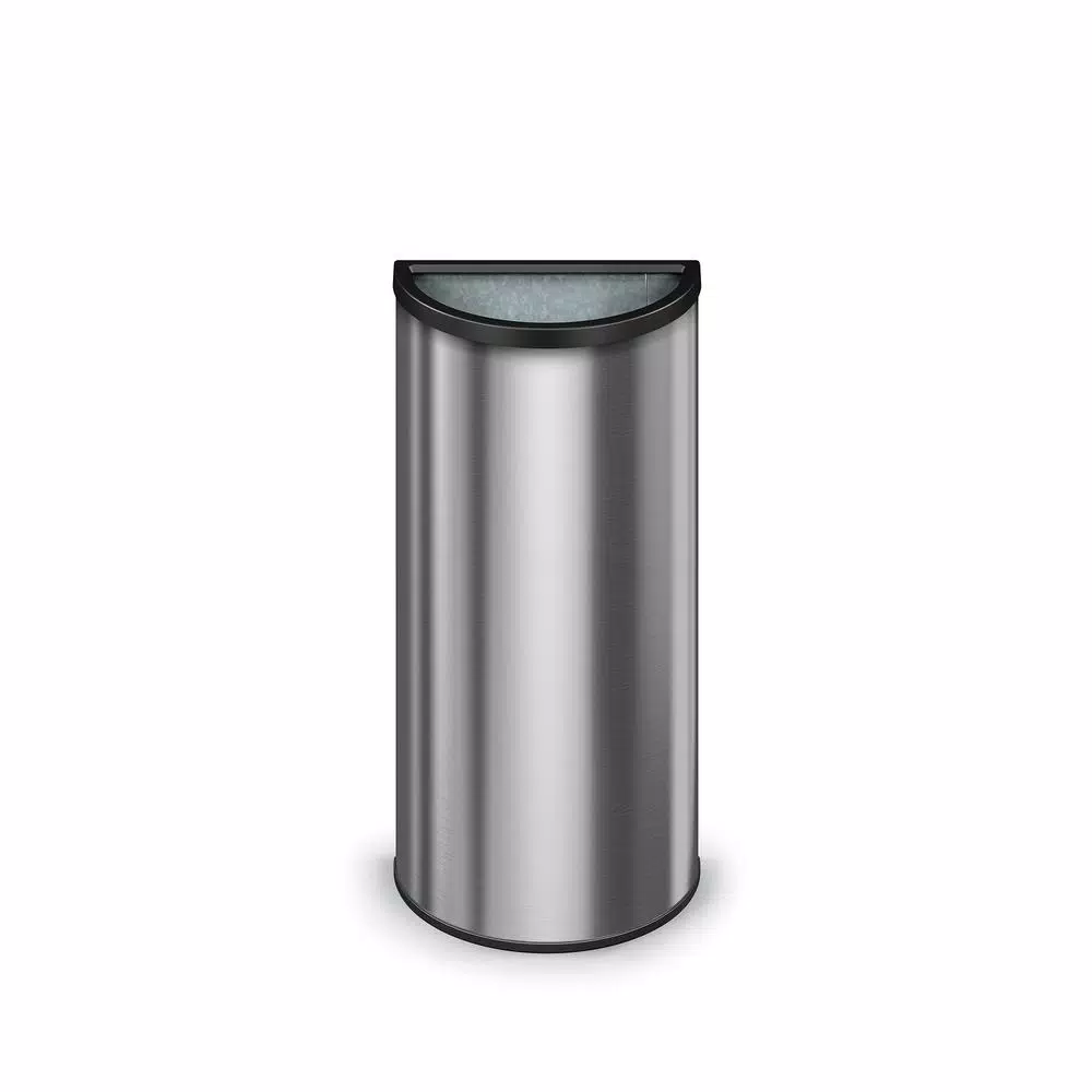 Suncast Commercial 12 Gallon Metal Crescent Indoor Trash Can with Metal Liner