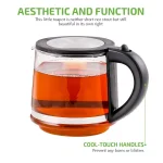 Ovente 3.4-Cup Glass Tea Kettle with Loose-Leaf Tea Infuser, Compatible with KG612S (FGK27B) thumbnail 8