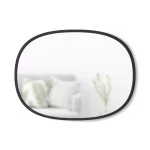 Umbra Hub 24 x 18 in. Oval Modern Framed Wall Mirror - Black thumbnail 3