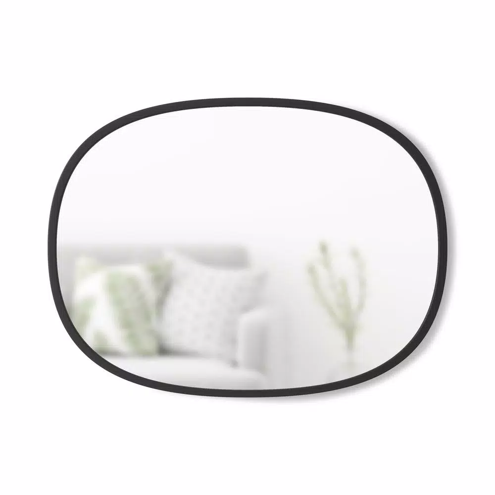 Umbra Hub 24 x 18 in. Oval Modern Framed Wall Mirror - Black