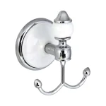 MODONA ARORA Double Robe and Towel Hook - White Porcelain and Polished Chrome thumbnail 1
