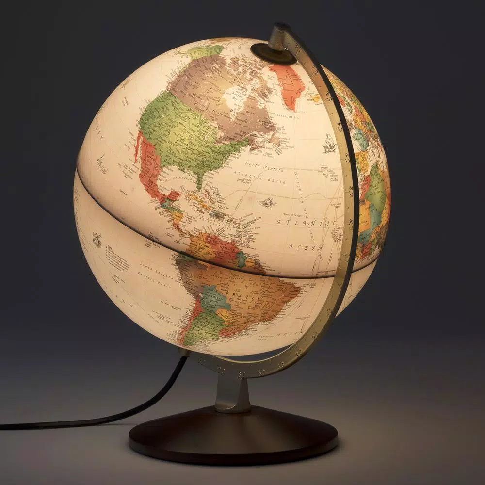 Waypoint Geographic Little Journey 10 in. Illuminated Desktop Globe with Real Wood Base