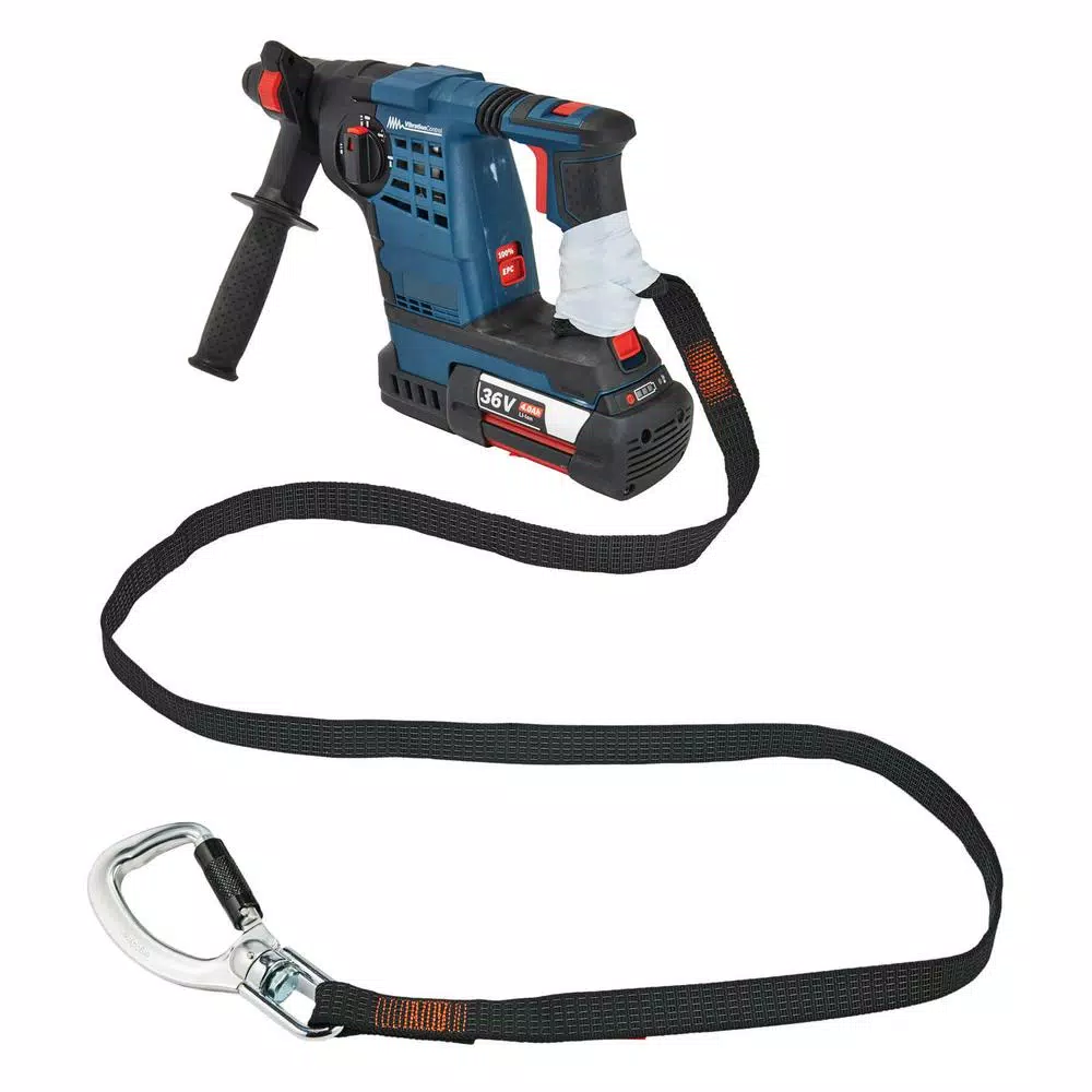 Ergodyne Squids 3129 Black Tool Lanyard with Swivel Double-Locking Carabiner, 40 lb. Capacity