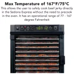 Tribest Sedona Express 11-Tray Black Stainless Steel Food Dehydrator with TST Technology thumbnail 5