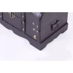 Vintiquewise 12 in. Wooden Pirate Style Treasure Chest - Antique Cherry Decorative Storage Box thumbnail 5