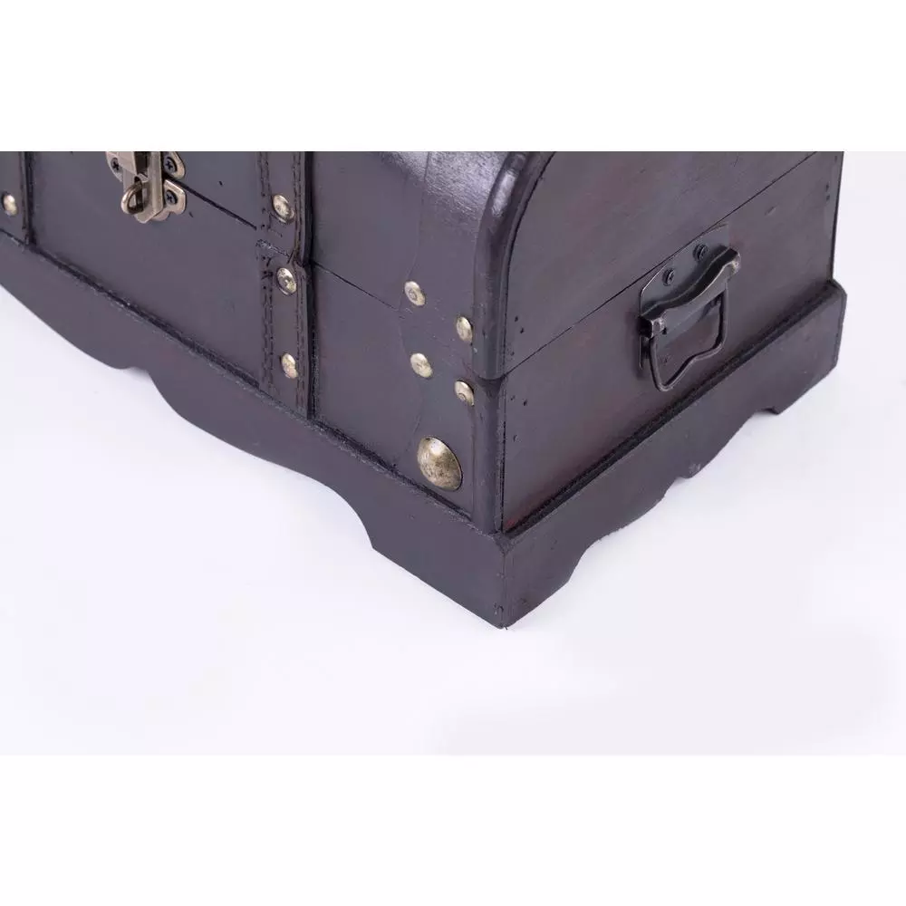 Vintiquewise 12 in. Wooden Pirate Style Treasure Chest - Antique Cherry Decorative Storage Box