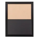 DesignOvation Bosc Black Combination Magnetic Chalkboard and Burlap Fabric Pinboard Memo Board thumbnail 1