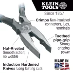 Klein Tools 8 in. Journeyman Universal Side Cutting Crimping Pliers thumbnail 2