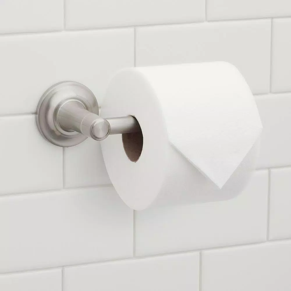 Glacier Bay Cooperton Single Post Toilet Paper Holder, Brushed Nickel