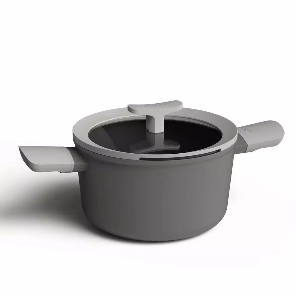 BergHOFF Leo 3.3 qt. Aluminum Nonstick Casserole Dish with Glass Lid, Grey