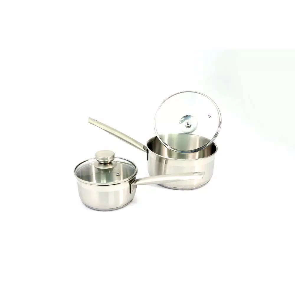 ExcelSteel 7-Piece 18/10 Stainless Steel Cookware Set with Brushed Finish